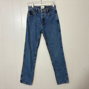Sézane Denim High Rise Straight Leg Jeans Vintage Blue Rigid Cotton Size 27